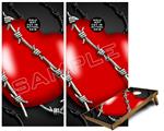 Cornhole Game Board Vinyl Skin Wrap Kit - Premium Laminated - Barbwire Heart Red fits 24x48 game boards (GAMEBOARDS NOT INCLUDED)