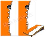 Cornhole Game Board Vinyl Skin Wrap Kit - Ripped Colors Orange White fits 24x48 game boards (GAMEBOARDS NOT INCLUDED)