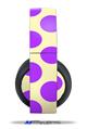 Vinyl Decal Skin Wrap compatible with Original Sony PlayStation 4 Gold Wireless Headphones Kearas Polka Dots Purple On Cream (PS4 HEADPHONES  NOT INCLUDED)
