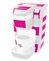 Decal Style Vinyl Skin compatible with Keurig K10 / K15 Mini Plus Coffee Makers Psycho Stripes Hot Pink and White (KEURIG NOT INCLUDED)