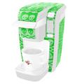 Decal Style Vinyl Skin compatible with Keurig K10 / K15 Mini Plus Coffee Makers Skull And Crossbones Pattern Green (KEURIG NOT INCLUDED)