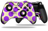 Kearas Polka Dots Purple On Cream - Decal Style Skin fits Microsoft XBOX One ELITE Wireless Controller