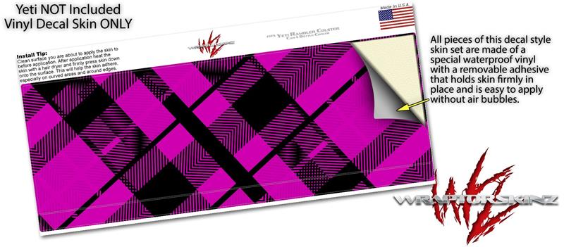 Pink Plaid Design - YETI, RTIC, Ozark Trail Cooler Wrap