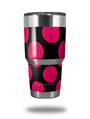 Skin Decal Wrap for Yeti Tumbler Rambler 30 oz Kearas Polka Dots Pink On Black (TUMBLER NOT INCLUDED)