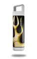 Skin Decal Wrap for Clean Bottle Square Titan Plastic 25oz Metal Flames Yellow (BOTTLE NOT INCLUDED)
