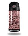 Skin Decal Wrap for Thermos Funtainer 12oz Bottle Folder Doodles Pink (BOTTLE NOT INCLUDED) by WraptorSkinz