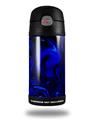 Skin Decal Wrap compatible with Thermos Funtainer 12oz Bottle Liquid Metal Chrome Royal Blue (BOTTLE NOT INCLUDED)