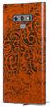 Decal style Skin Wrap compatible with Samsung Galaxy Note 9 Folder Doodles Burnt Orange