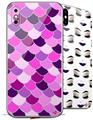 2 Decal style Skin Wraps set for Apple iPhone X and XS Scales Pink Purple