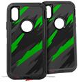 2x Decal style Skin Wrap Set compatible with Otterbox Defender iPhone X and Xs Case - Jagged Camo Green (CASE NOT INCLUDED)