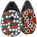 Skin Decal Wrap 2 Pack compatible with Suorin Drop Locknodes 04 Red VAPE NOT INCLUDED