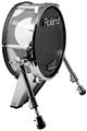 Skin Wrap works with Roland vDrum Shell KD-140 Kick Bass Drum Kearas Polka Dots Whtie On Gray (DRUM NOT INCLUDED)