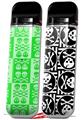 Skin Decal Wrap 2 Pack for Smok Novo v1 Skull And Crossbones Pattern Green VAPE NOT INCLUDED