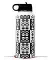 Skin Wrap Decal compatible with Hydro Flask Wide Mouth Bottle 32oz Skull And Crossbones Pattern Bw (BOTTLE NOT INCLUDED)