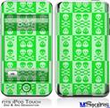 iPod Touch 2G & 3G Skin - Skull And Crossbones Pattern Green