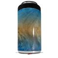 WraptorSkinz Skin Decal Wrap compatible with Yeti 16oz Tall Colster Can Cooler Insulator Exotic Wood White Oak Burl Burst Neon Blue (COOLER NOT INCLUDED)