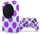 WraptorSkinz Skin Wrap compatible with the 2020 XBOX Series S Console and Controller Kearas Polka Dots Purple And Blue (XBOX NOT INCLUDED)