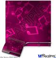 Decal Skin compatible with Sony PS3 Slim Bokeh Music Hot Pink