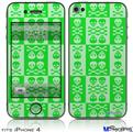 iPhone 4 Decal Style Vinyl Skin - Skull And Crossbones Pattern Green (DOES NOT fit newer iPhone 4S)