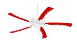 Ripped Colors Red White - Ceiling Fan Skin Kit fits most 42 inch fans (FAN and BLADES SOLD SEPARATELY)