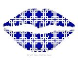 Boxed Royal Blue - Kissing Lips Fabric Wall Skin Decal measures 24x15 inches