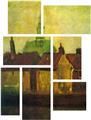 Vincent Van Gogh Cluster - 7 Piece Fabric Peel and Stick Wall Skin Art (50x38 inches)