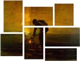 Vincent Van Gogh Burning Weeds - 7 Piece Fabric Peel and Stick Wall Skin Art (50x38 inches)
