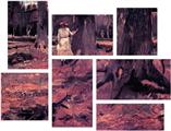 Vincent Van Gogh Girl In White In The Woods - 7 Piece Fabric Peel and Stick Wall Skin Art (50x38 inches)