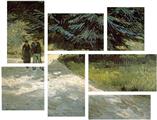 Vincent Van Gogh Poets Garden Iii - 7 Piece Fabric Peel and Stick Wall Skin Art (50x38 inches)